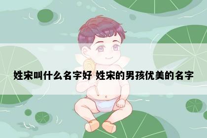 姓宋叫什么名字好 姓宋的男孩优美的名字